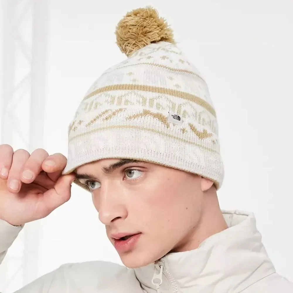 The North Face Fair Isle pom pom unisex winter beanie hat